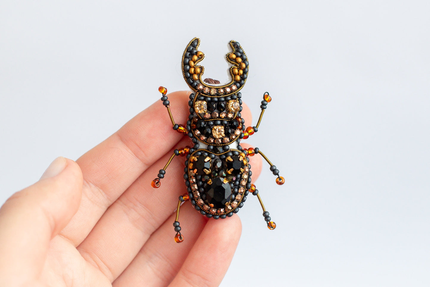 Set of 4 bugs Bead embroidery kits. Seed Bead Brooch kits. DIY Craft kits. Beadweaving Kits. Needlework beading. Handmade Jewelry Making Kit