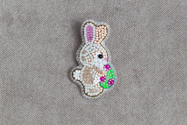 Rabbit with Egg Brooch Beading DIY Kit