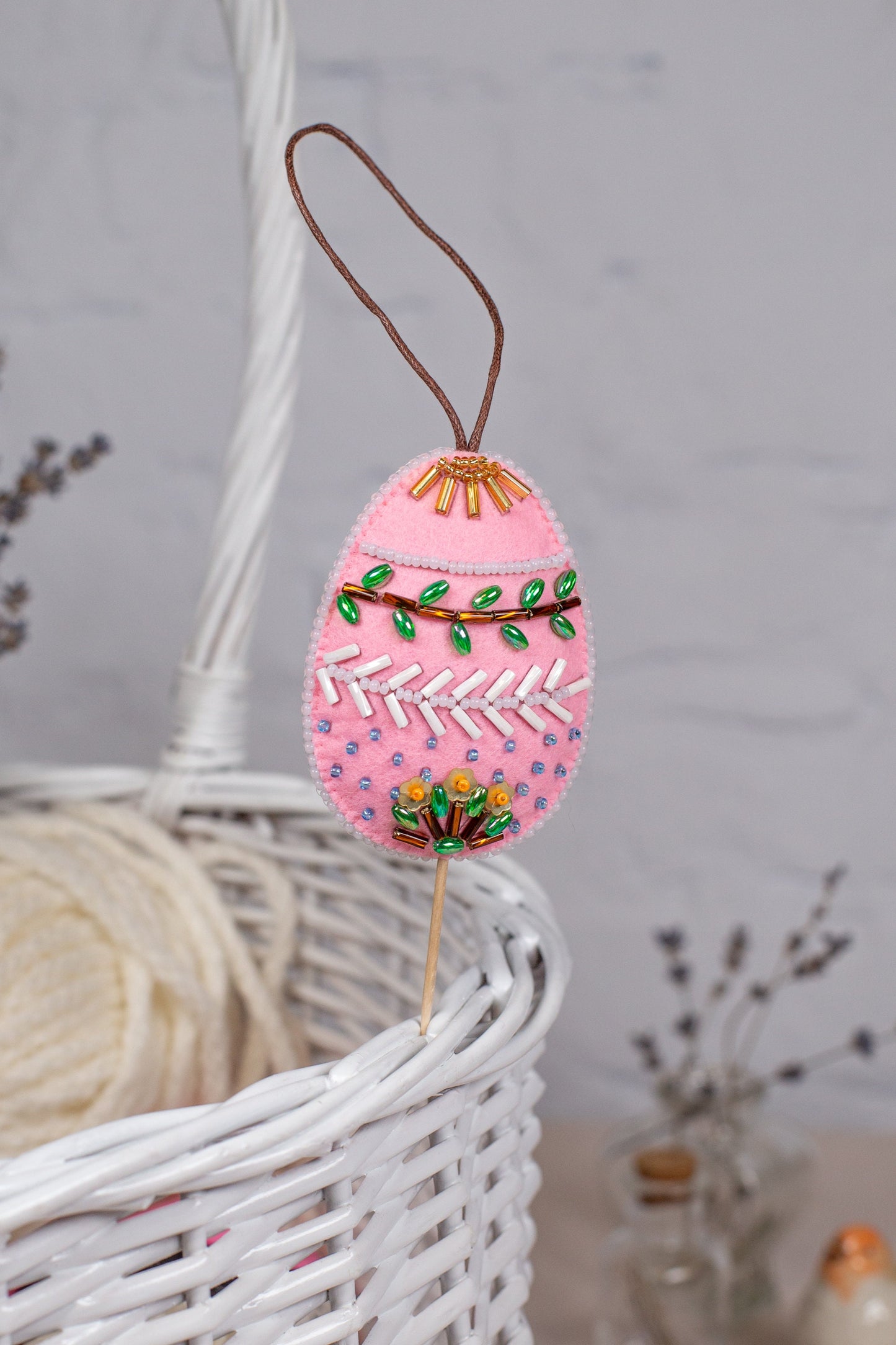 Easter egg Bead embroidery kit. Seed Bead Brooch kit. DIY Craft kit. Beading kit. Needlework beading. Handmade Jewelry Making Kit
