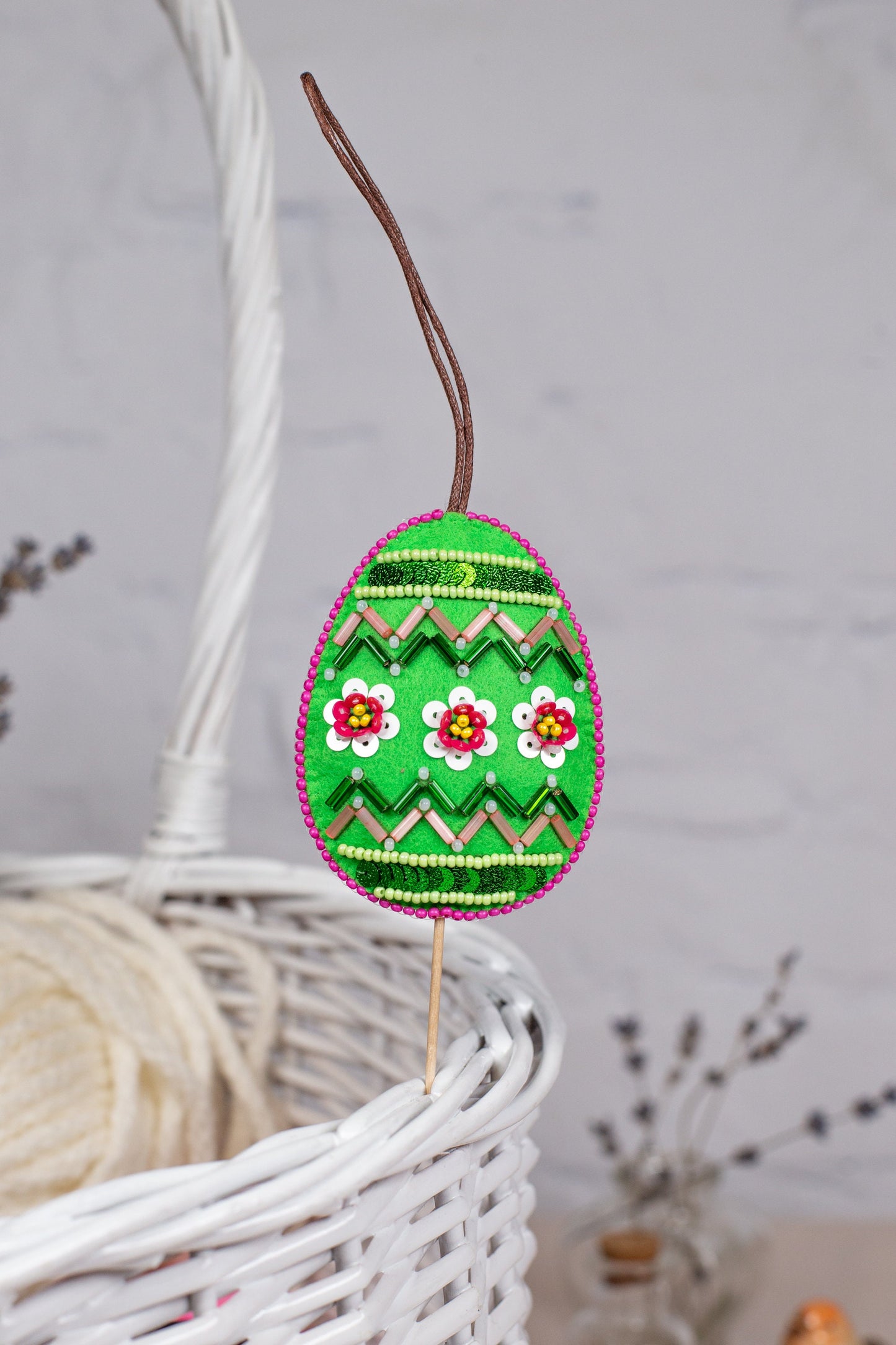 Easter egg Bead embroidery kit. Seed Bead Brooch kit. DIY Craft kit. Beading kit. Needlework beading. Handmade Jewelry Making Kit