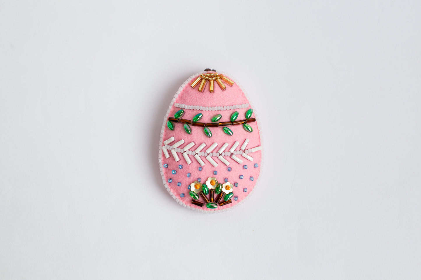 Easter egg Bead embroidery kit. Seed Bead Brooch kit. DIY Craft kit. Beading kit. Needlework beading. Handmade Jewelry Making Kit