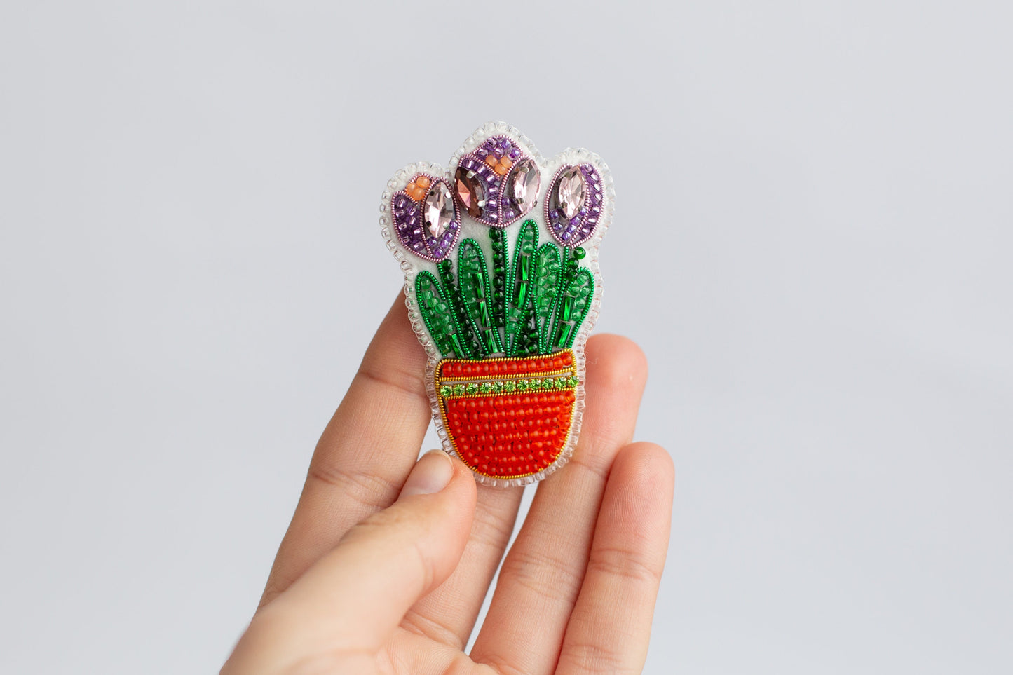 Set of 5 Spring Flowers DIY Beaded Brooches Kits, Craft kits, Beaded Flower Brooches, Jewelry Making Kits for Adults