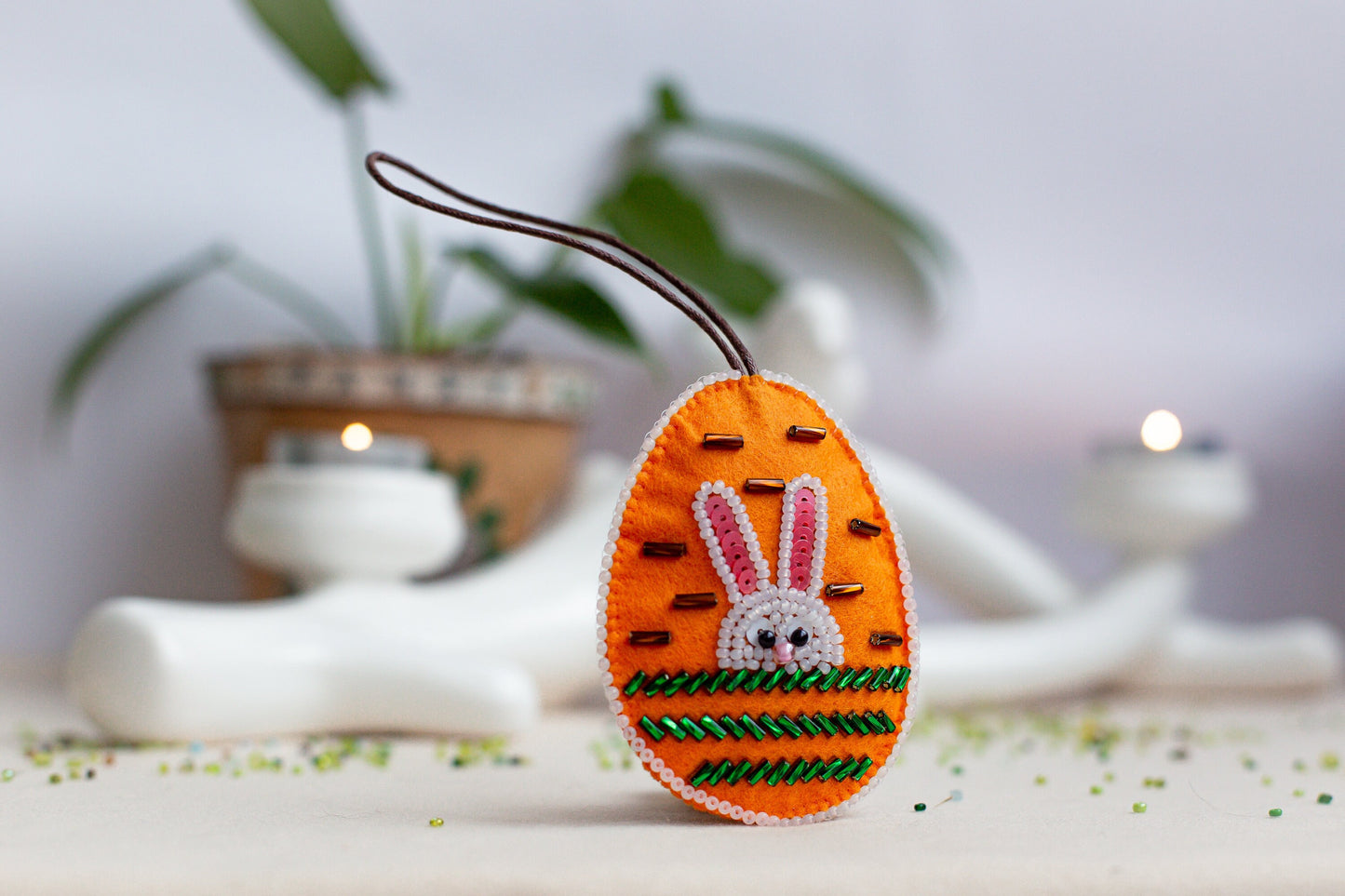 Easter Egg Bead embroidery kit. Seed Bead Brooch kit. DIY Craft kit. Beadweaving Kit. Needlework beading. Handmade Jewelry Making Kit