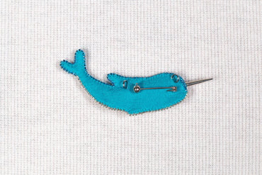Blue Narwhale Brooch Beading DIY Kit