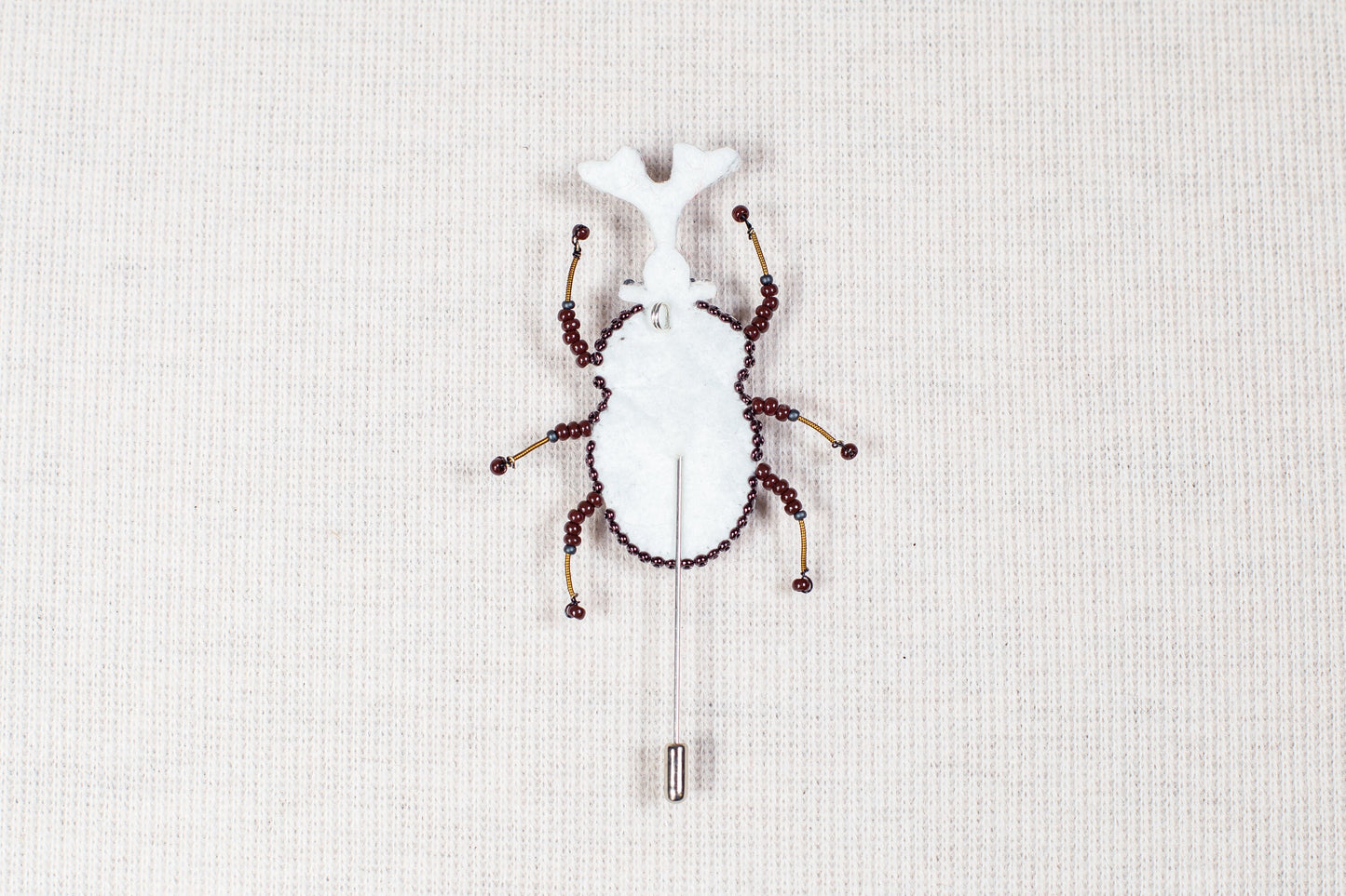 Rhinoceros Beetle Bead Embroidery kit. DYI Craft kit, bead brooch kit. Seed Bead Brooch kit. DIY Craft kit. Beadweaving Kit.