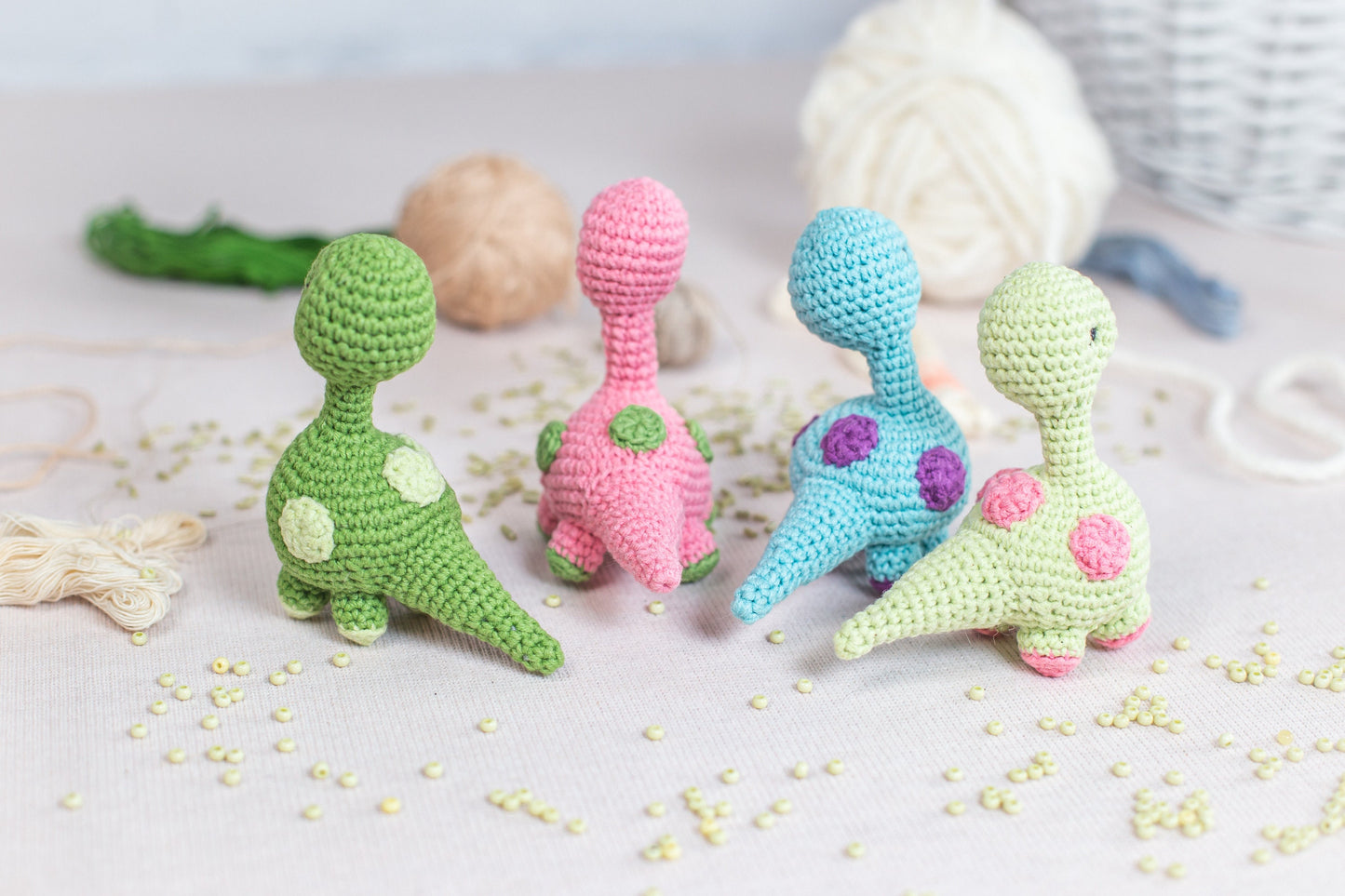 Crochet Kit for Adults Dinosaur, Beginner Crochet Kit, Animal Amigurumi DIY Craft Kit