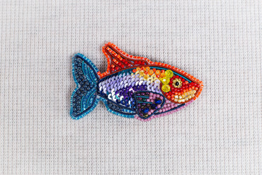 Set of 4 Fishes Brooch Beading DIY Kit