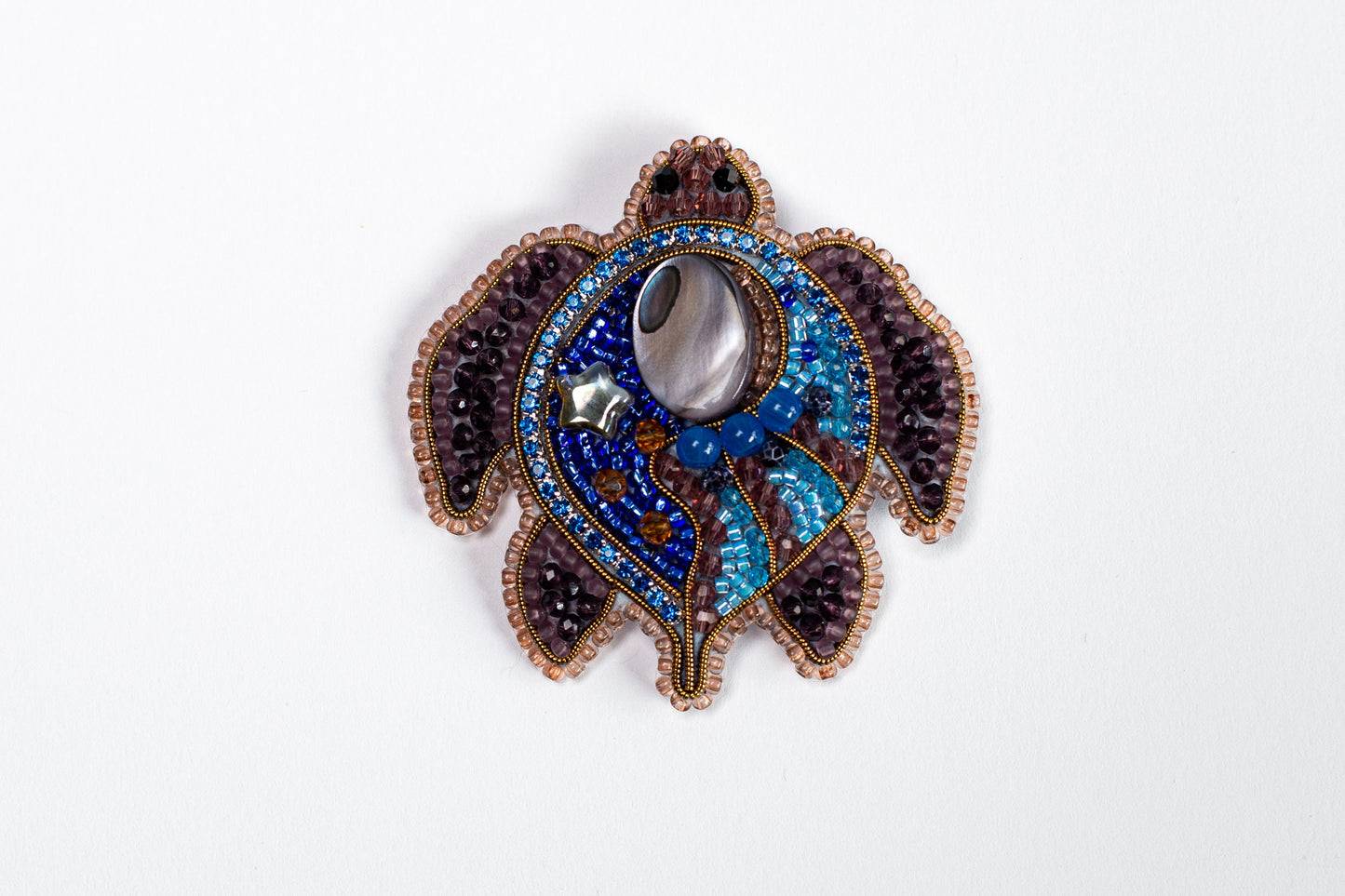 Turtle Bead Embroidery DIY Kit. Beaded Brooch. Seed Bead Brooch kit. DIY Craft kit. Beadweaving Kit. Needlework beading