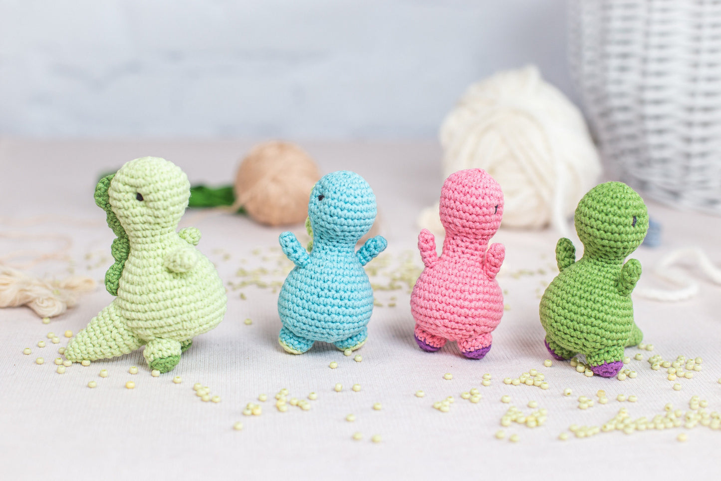 Crochet Kit for Adults Dinosaur, Beginner Crochet Kit, Animal Amigurumi DIY Craft Kit