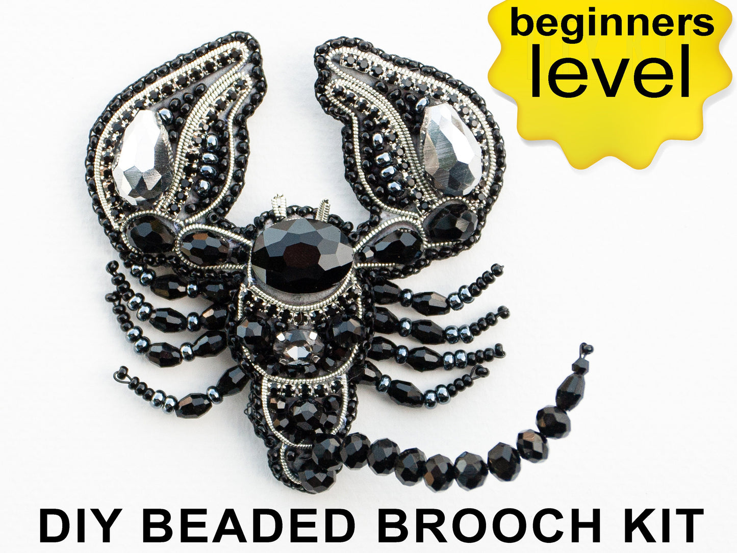 Scorpion DIY Bead Embroidery Kit. Bead Brooch kit. Seed Bead Brooch kit. DIY Craft kit. Beadweaving Kit. Needlework beading