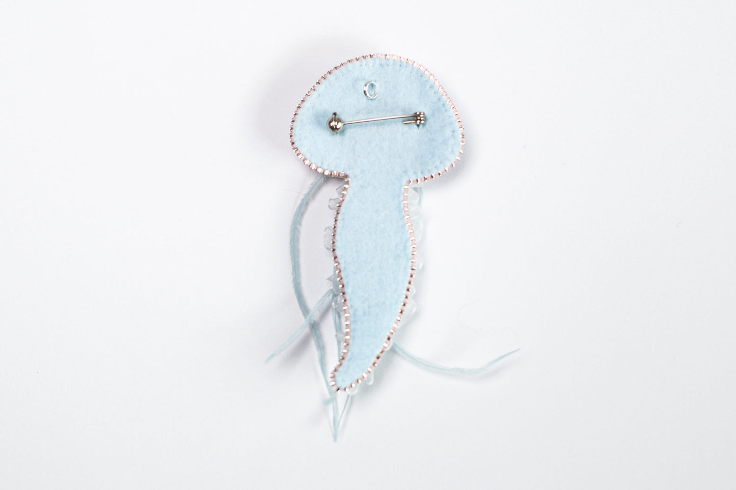 Jellyfish Bead embroidery kit. DIY craft kit Jellyfish. Jellyfish Brooch with Feather Tentacles. Bead Brooch kit. Needlework beading