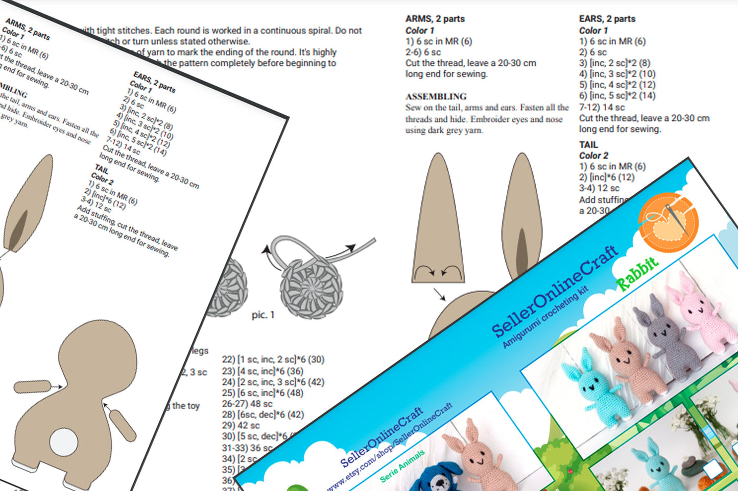Crochet Kit for Adults Bunny, Beginner Crochet Kit, Animal Amigurumi DIY Craft Kit