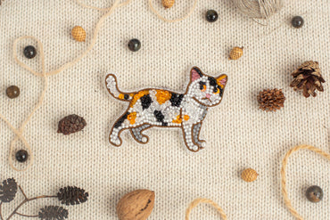 Calico Cat Brooch Beading DIY Kit