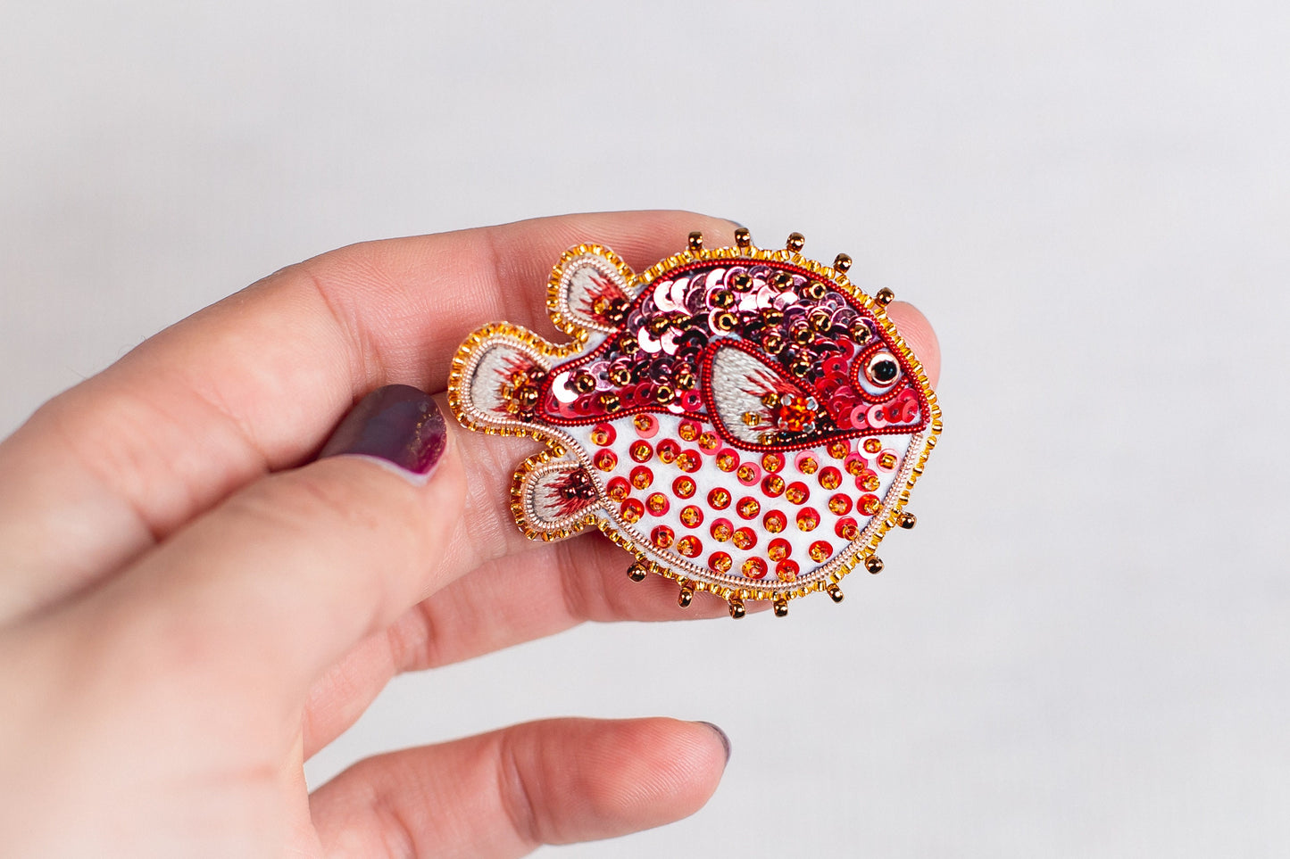 Pufferfish Bead Embroidery kit. Seed Bead Brooch kit. DIY Craft kit. Beadweaving Kit. Needlework beading. Handmade Jewelry Making Kit