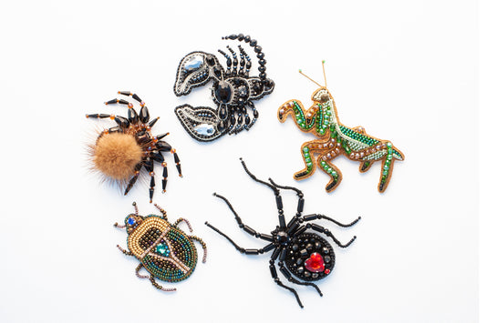 Set of 5 DIY Beaded Brooches Kits, Craft kits, Beaded Insects Brooches, Jewelry Making Kits for Adults, Needlework beading