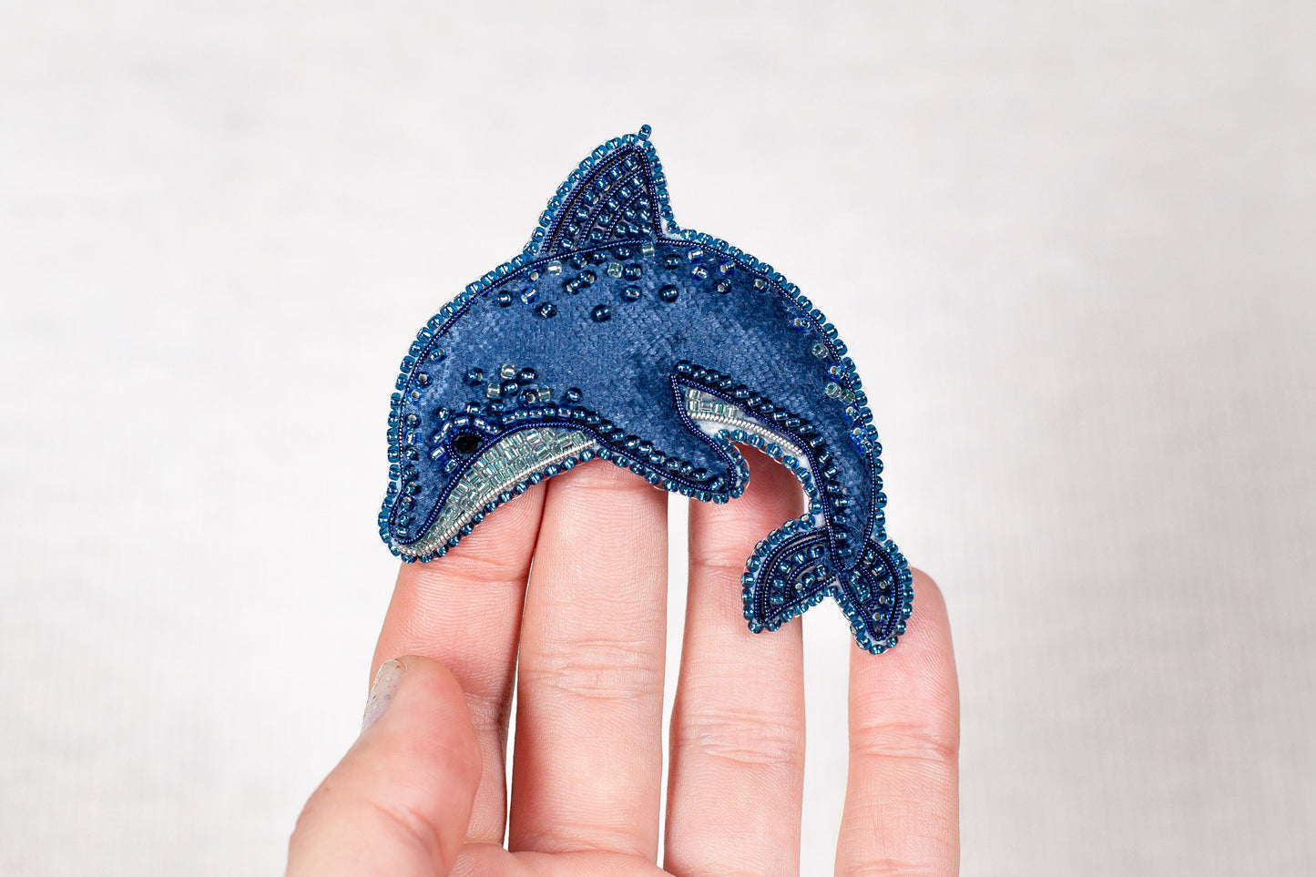 Set of 5 - Whale, Dolphin, Cachalot, Narwhale, Shark - Bead embroidery kits. Seed Bead Brooch kits. DIY Craft kits. Beadweaving Kits