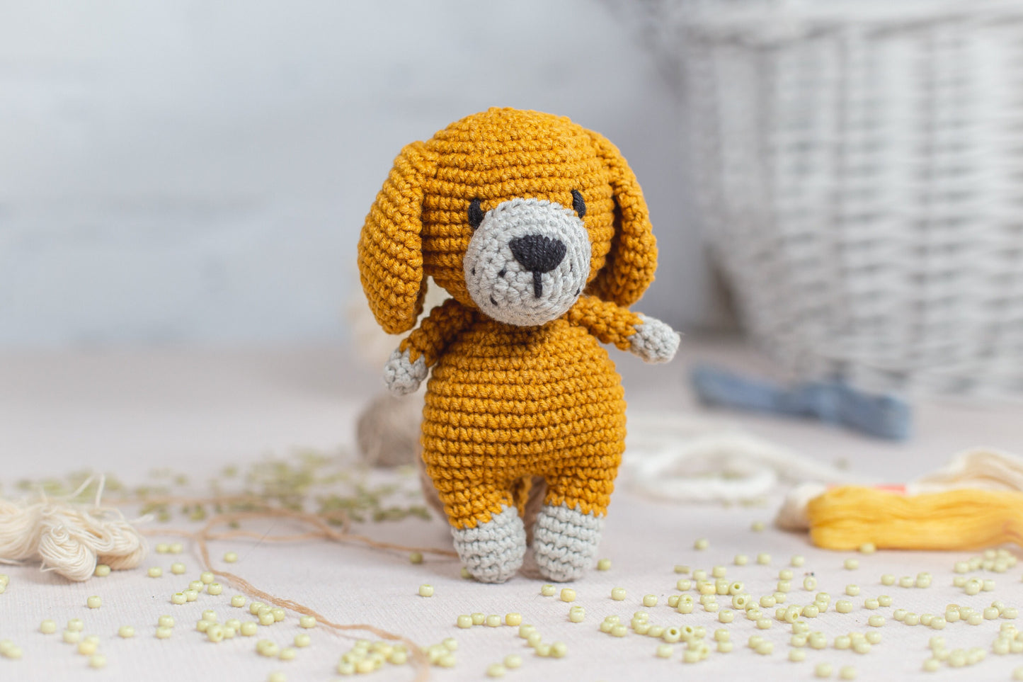 Crochet Kit for Adults Dog, Beginner Crochet Kit, Animal Amigurumi DIY Craft Kit
