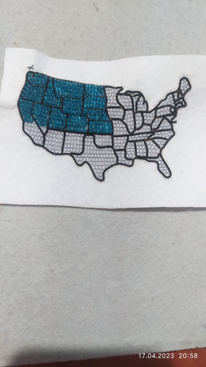 USA Map Bead embroidery kit. Seed Bead Brooch kit. DIY Craft kit. Beadweaving Kit. Needlework beading. Handmade Jewelry Making Kit