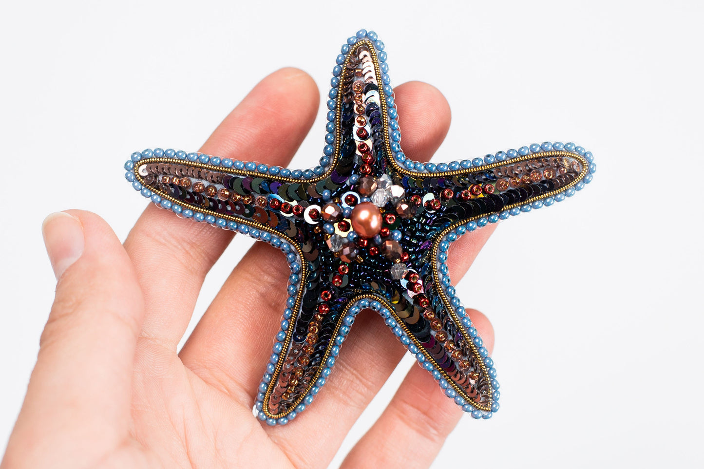 Set of 5 DIY Beaded Brooches Kits, Craft kits, Beaded Sea Creatures Brooches, Jewelry Making Kits for Adults, Needlework beading
