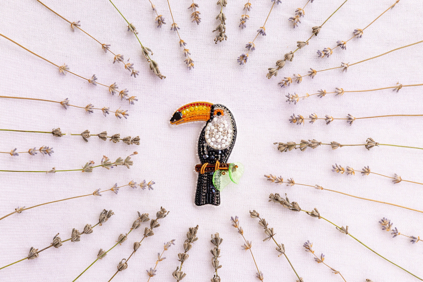 Toucan Bead embroidery kit. Seed Bead Brooch kit. DIY Craft kit. Bird beading kit. Needlework beading. Handmade Jewelry Making Kit