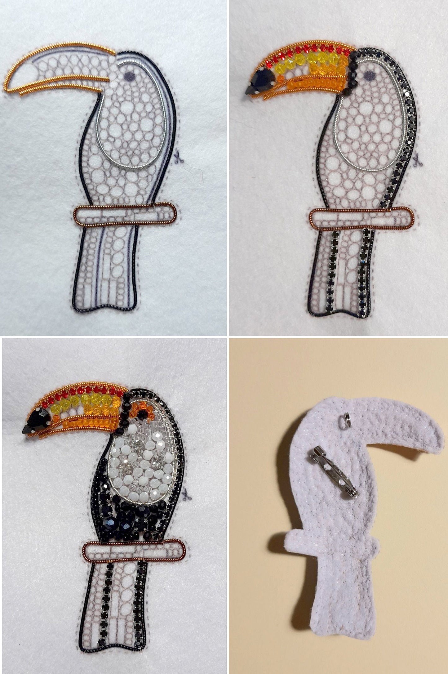 Toucan Bead embroidery kit. Seed Bead Brooch kit. DIY Craft kit. Bird beading kit. Needlework beading. Handmade Jewelry Making Kit