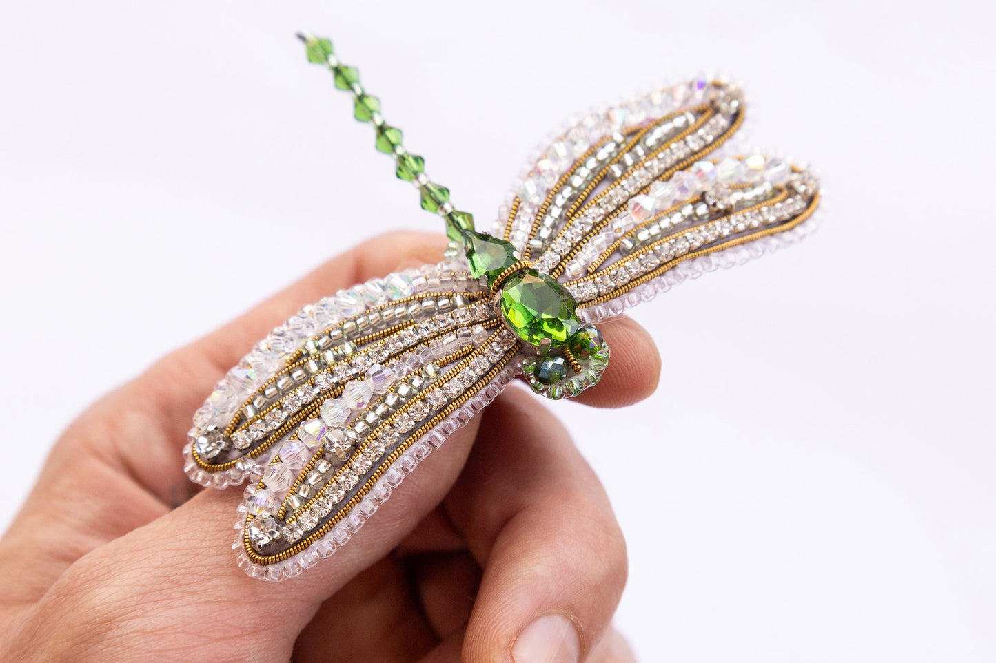Set of 3 DIY Beaded Brooches Kits, Craft kits, Beaded Dragonflies Brooches, Jewelry Making Kits for Adults, Bead embroidery kits