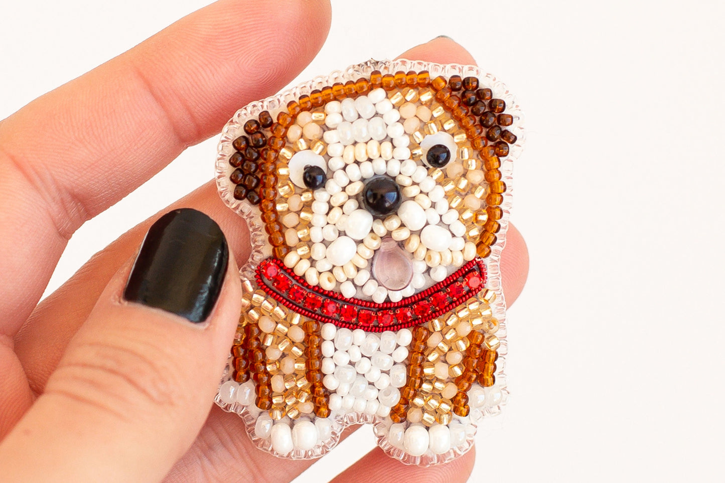 English Bulldog Bead embroidery kit. Seed Bead Brooch kit. DIY Craft kit. Beadweaving Kit. Needlework beading. Handmade Jewelry Making Kit