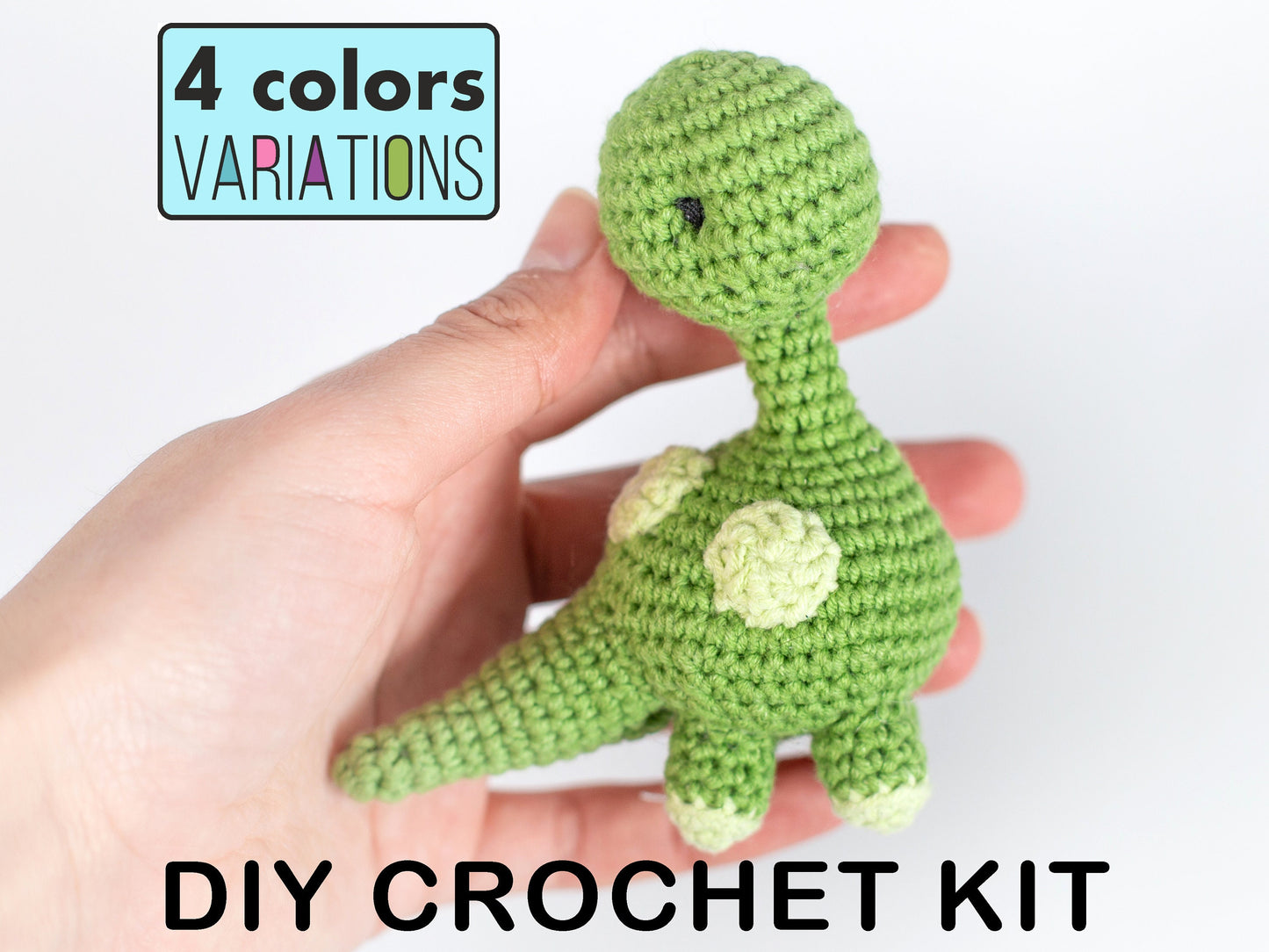 Crochet Kit for Adults Dinosaur, Beginner Crochet Kit, Animal Amigurumi DIY Craft Kit