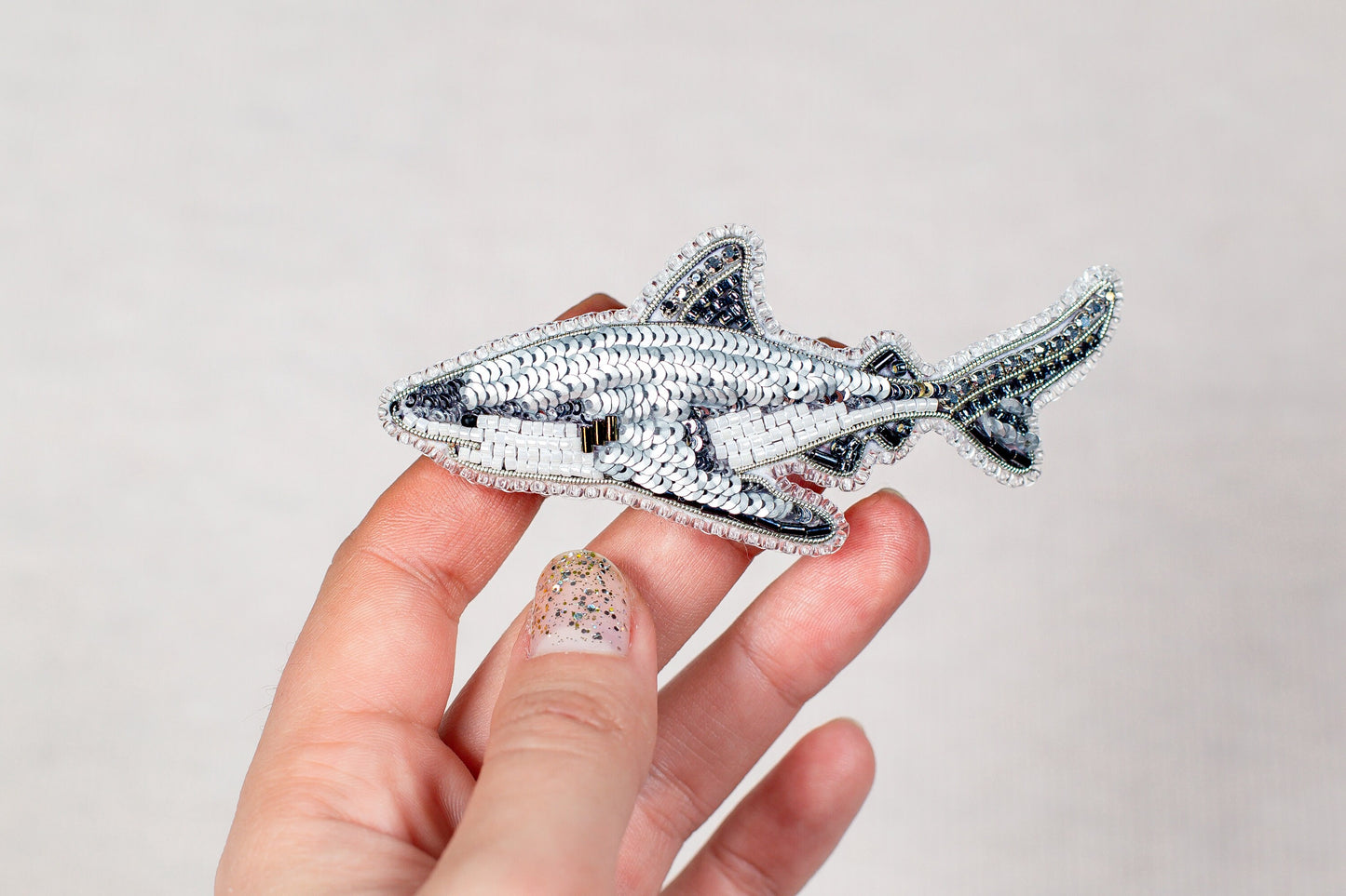 Set of 5 - Whale, Dolphin, Cachalot, Narwhale, Shark - Bead embroidery kits. Seed Bead Brooch kits. DIY Craft kits. Beadweaving Kits