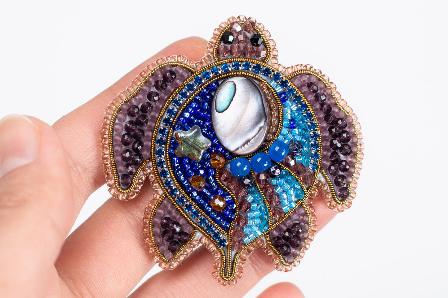 Set of 5 DIY Beaded Brooches Kits, Craft kits, Beaded Sea Creatures Brooches, Jewelry Making Kits for Adults, Needlework beading