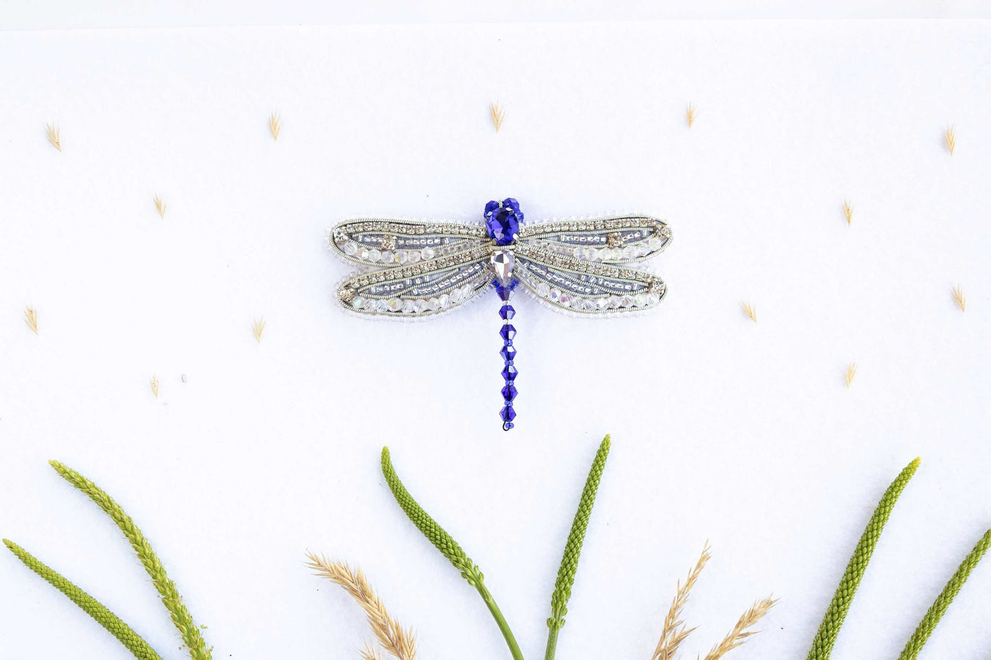 Dragonfly Bead embroidery kit. Seed Bead Brooch kit. DIY Craft kit. Beading kit. Needlework beading. Handmade Jewelry Making Kit