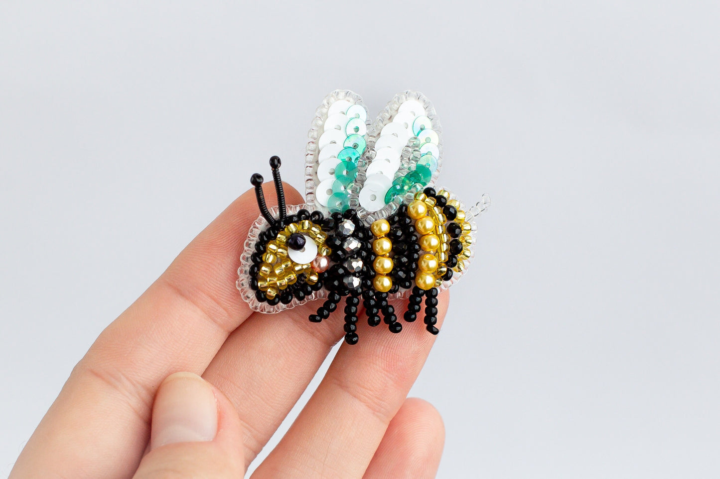 Set of 4 Bugs DIY Beaded Brooches Kits, Craft kits, Beaded Insect Brooches, Jewelry Making Kits for Adults, Needlework beading