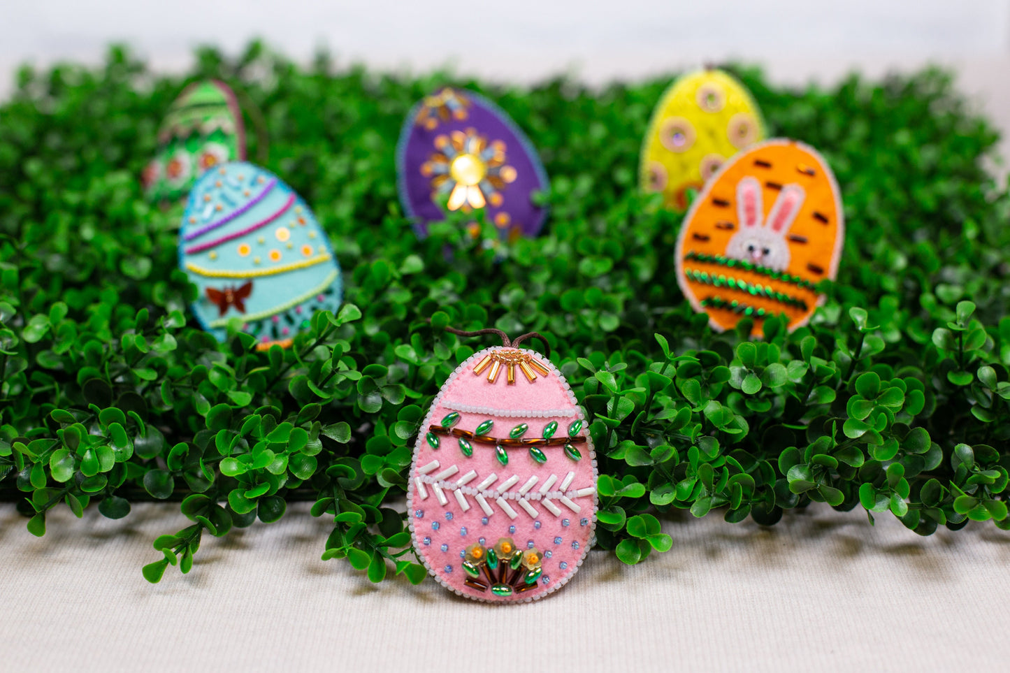 Easter egg Bead embroidery kit. Seed Bead Brooch kit. DIY Craft kit. Beading kit. Needlework beading. Handmade Jewelry Making Kit