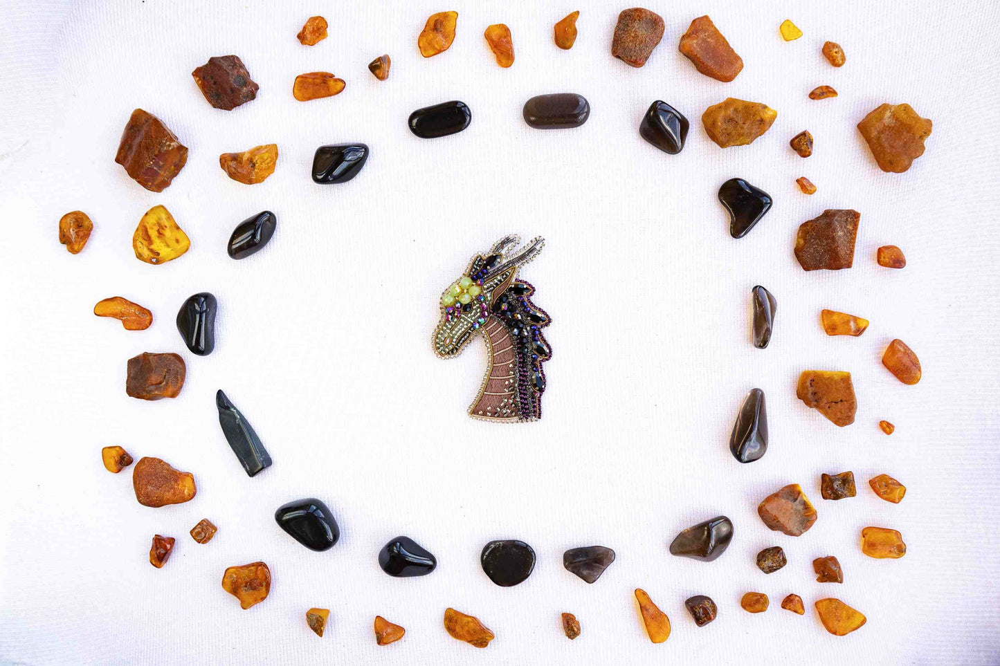 Dragon Bead embroidery kit. Seed Bead Brooch kit. DIY Craft kit. Beading kit. Needlework beading. Handmade Jewelry Making Kit