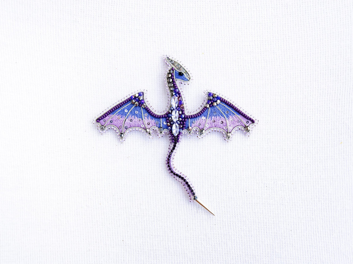 Set of 4 DIY Beaded Brooches Kits, Craft kits, Beaded Dragons Brooches, Jewelry Making Kits for Adults, Needlework beading