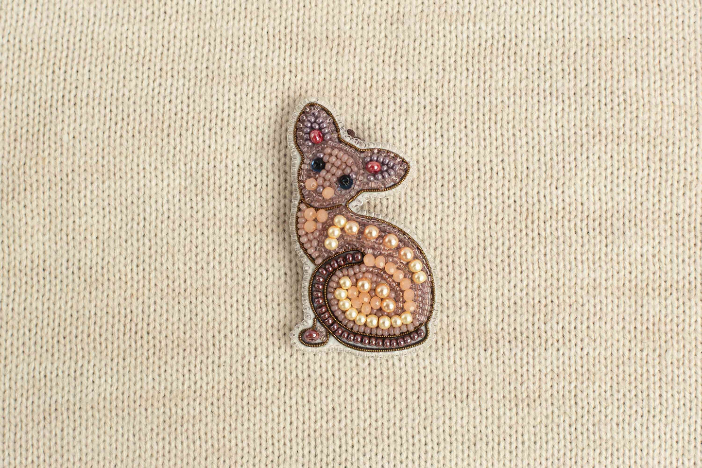 Set of 5 Cats DIY Beaded Brooches Kits, Craft kits, Beaded Cat Brooches, Jewelry Making Kits for Adults, Needlework beading
