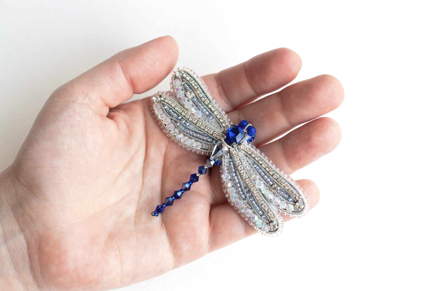 Dragonfly Bead embroidery kit. Seed Bead Brooch kit. DIY Craft kit. Beading kit. Needlework beading. Handmade Jewelry Making Kit