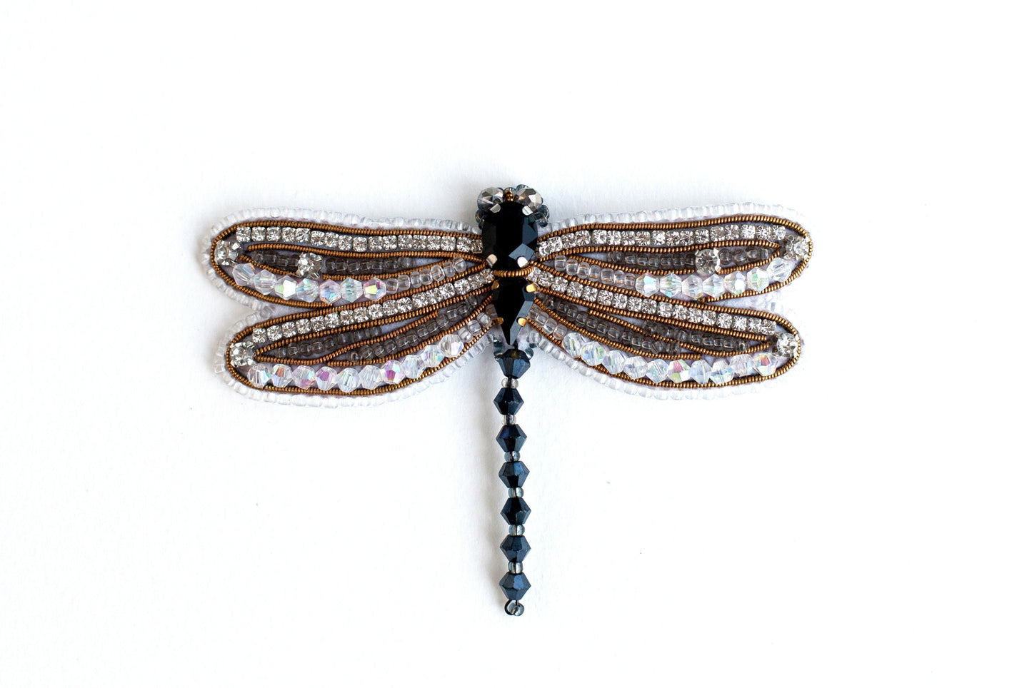 Dragonfly Bead embroidery kit. Seed Bead Brooch kit. DIY Craft kit. Beading kit. Needlework beading. Handmade Jewelry Making Kit