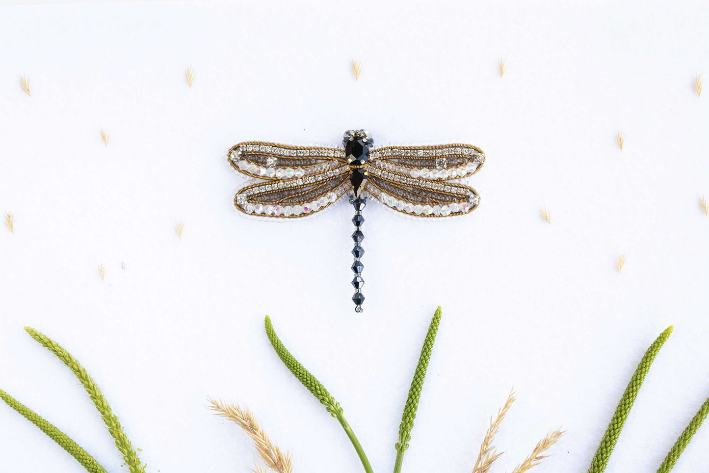 Dragonfly Bead embroidery kit. Seed Bead Brooch kit. DIY Craft kit. Beading kit. Needlework beading. Handmade Jewelry Making Kit