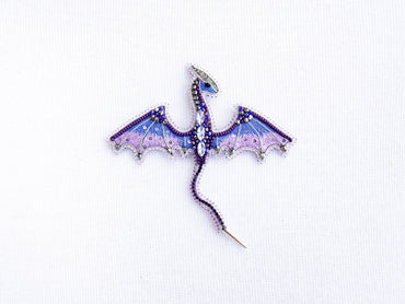 Lilac Dragon Brooch Beading DIY Kit
