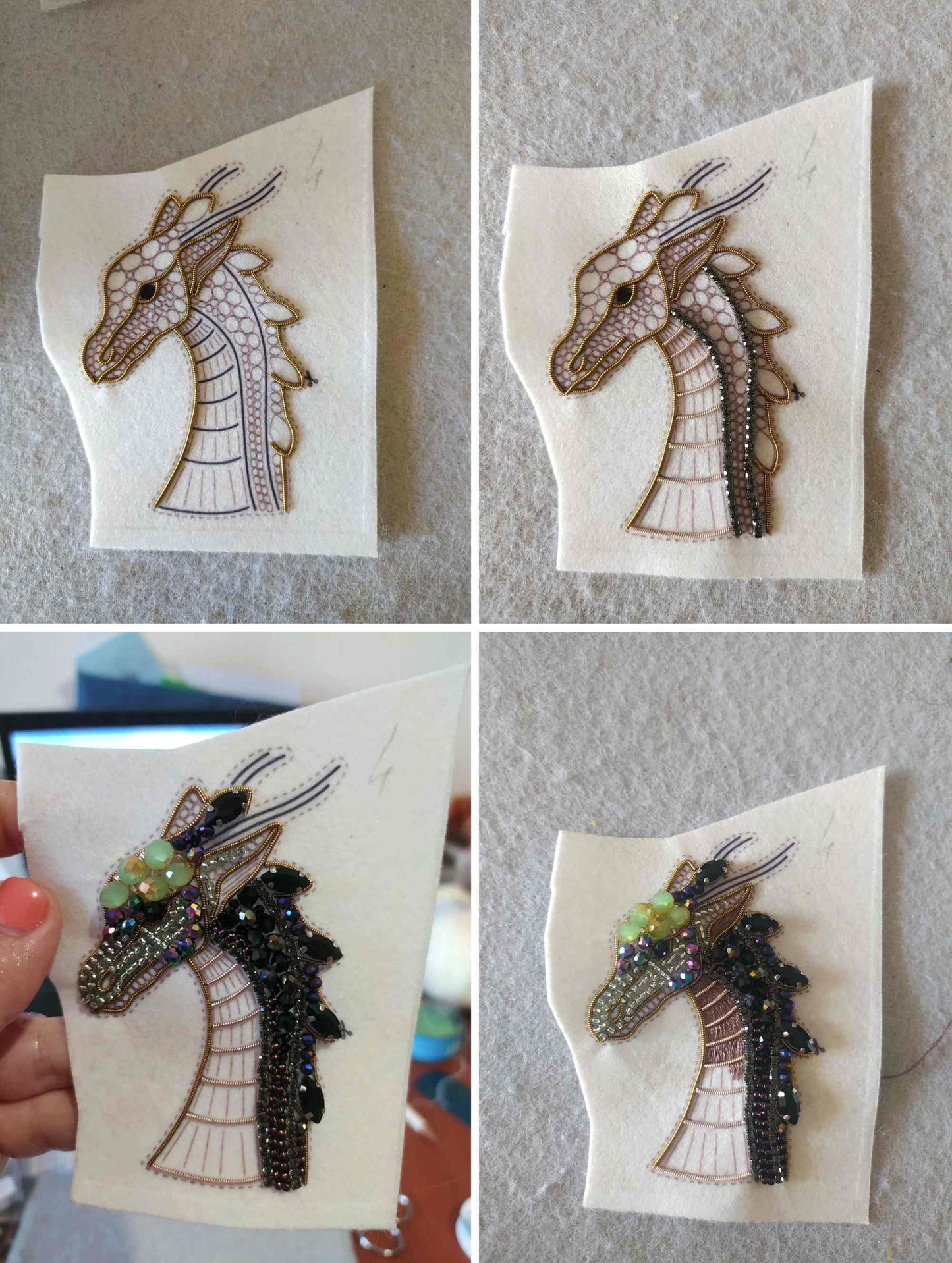 Dragon Bead embroidery kit. Seed Bead Brooch kit. DIY Craft kit. Beading kit. Needlework beading. Handmade Jewelry Making Kit