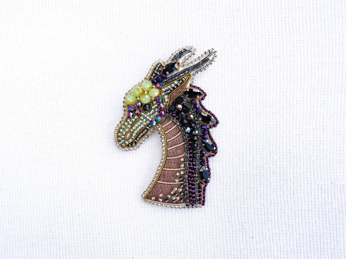 Set of 4 DIY Beaded Brooches Kits, Craft kits, Beaded Dragons Brooches, Jewelry Making Kits for Adults, Needlework beading