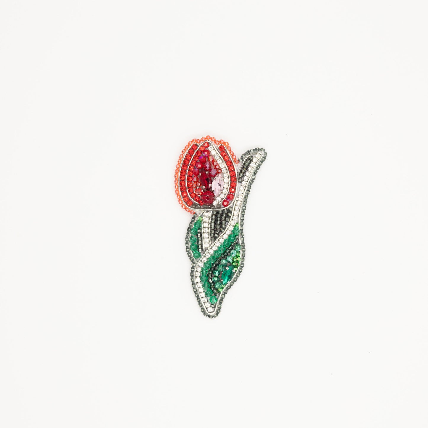 Tulip Flower Bead embroidery kit. Seed Bead Brooch kit. DIY Craft kit. Beading kit. Needlework beading. Handmade Jewelry Making Kit