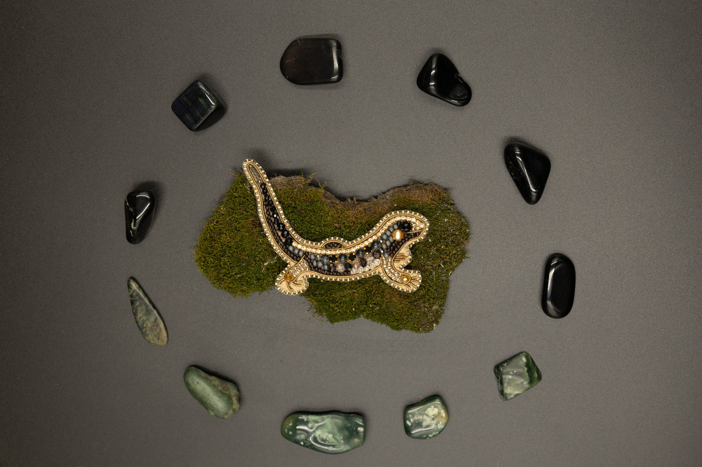 Gecko Bead embroidery kit. Seed Bead Brooch kit. DIY Craft kit. Beading kit. Needlework beading. Handmade Jewelry Making Kit