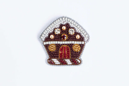Gingerbread House - Readymade Beaded Brooch
