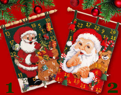 Santa Advent Calendar Cross stitch Embroidery DIY Kits