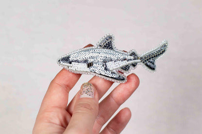 Shark Fish - Readymade Beaded Brooch