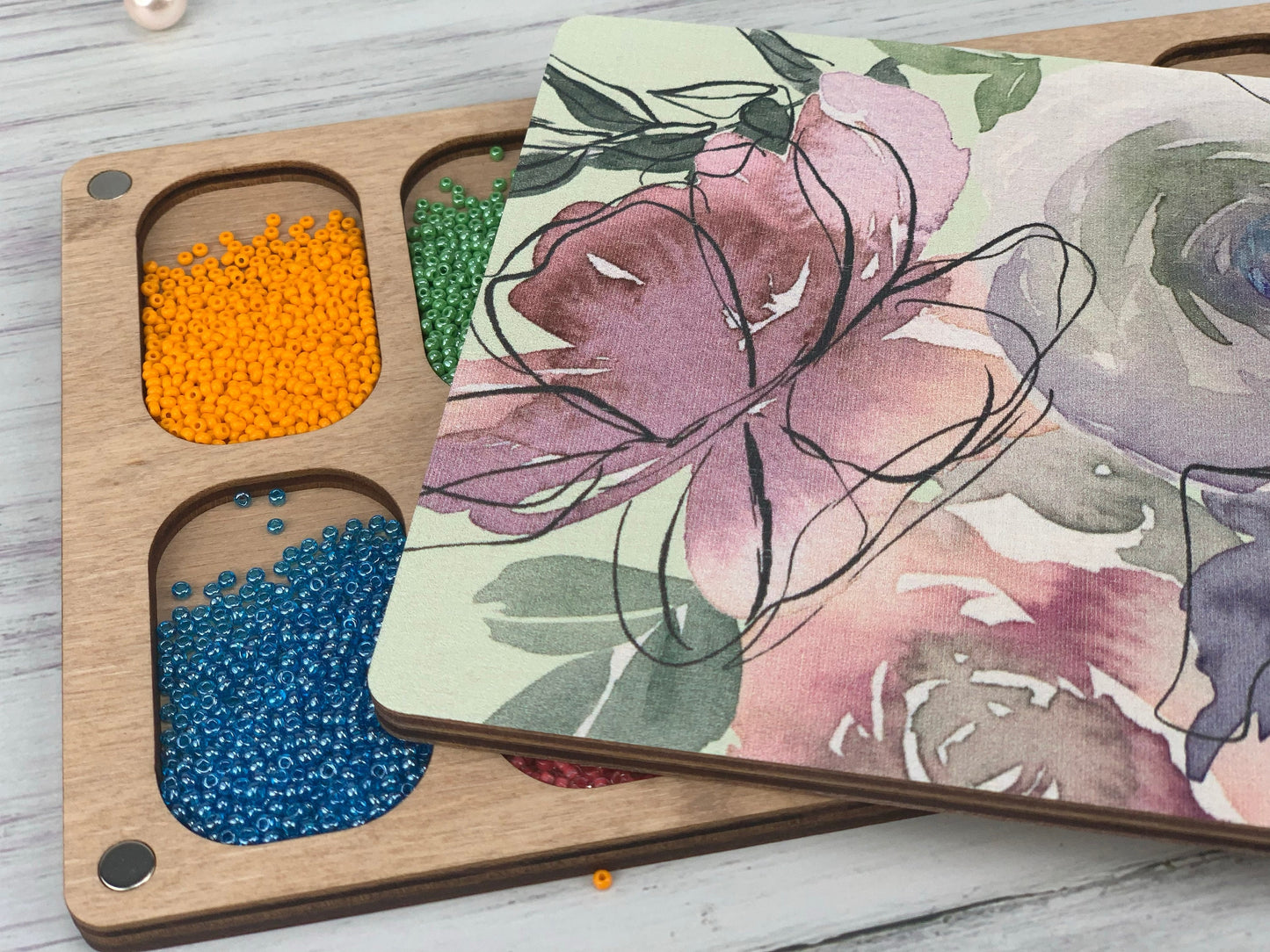 Wooden Seed Bead Organizer