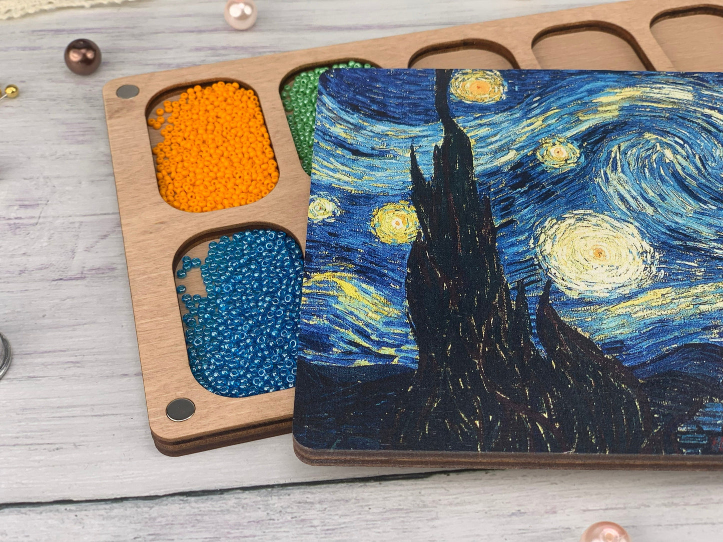 Wooden Seed Bead Organizer