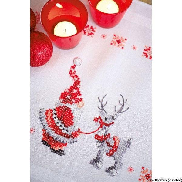 Christmas Table Runner Cross stitch Embroidery DIY Kits